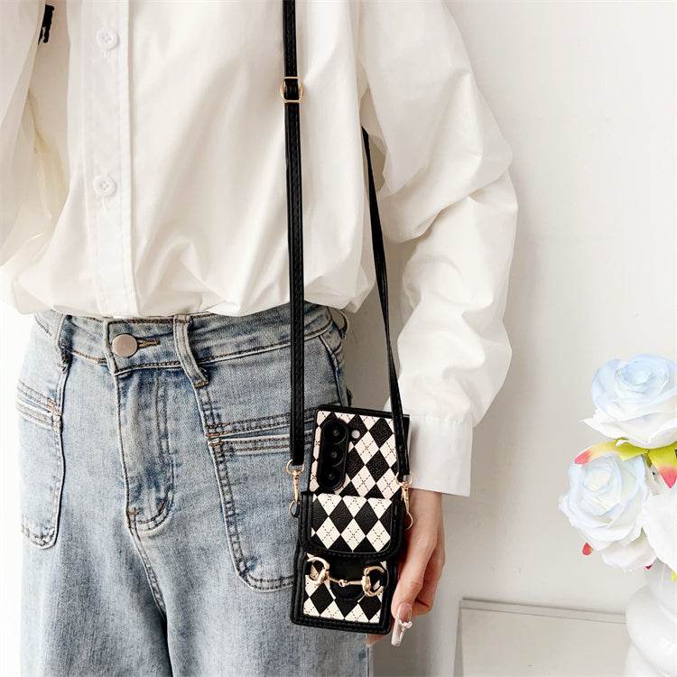 Leather Crossbody Case with Card Holder for Galaxy Z Fold