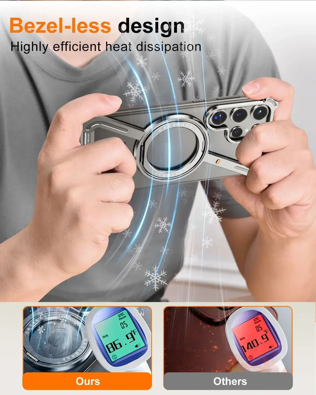 Z-Shape Metal Case - Minimalist Frameless Design with 360° Rotating Kickstand For Samsung Galaxy S25 Ultra