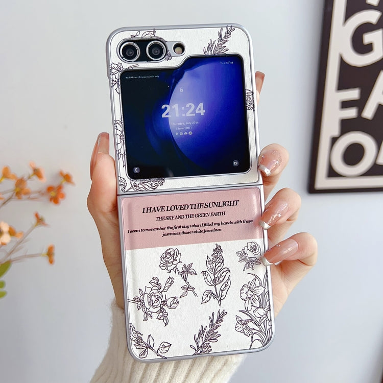 Luxury Floral Sketch Bracelet Case For Samsung Z Flip Series