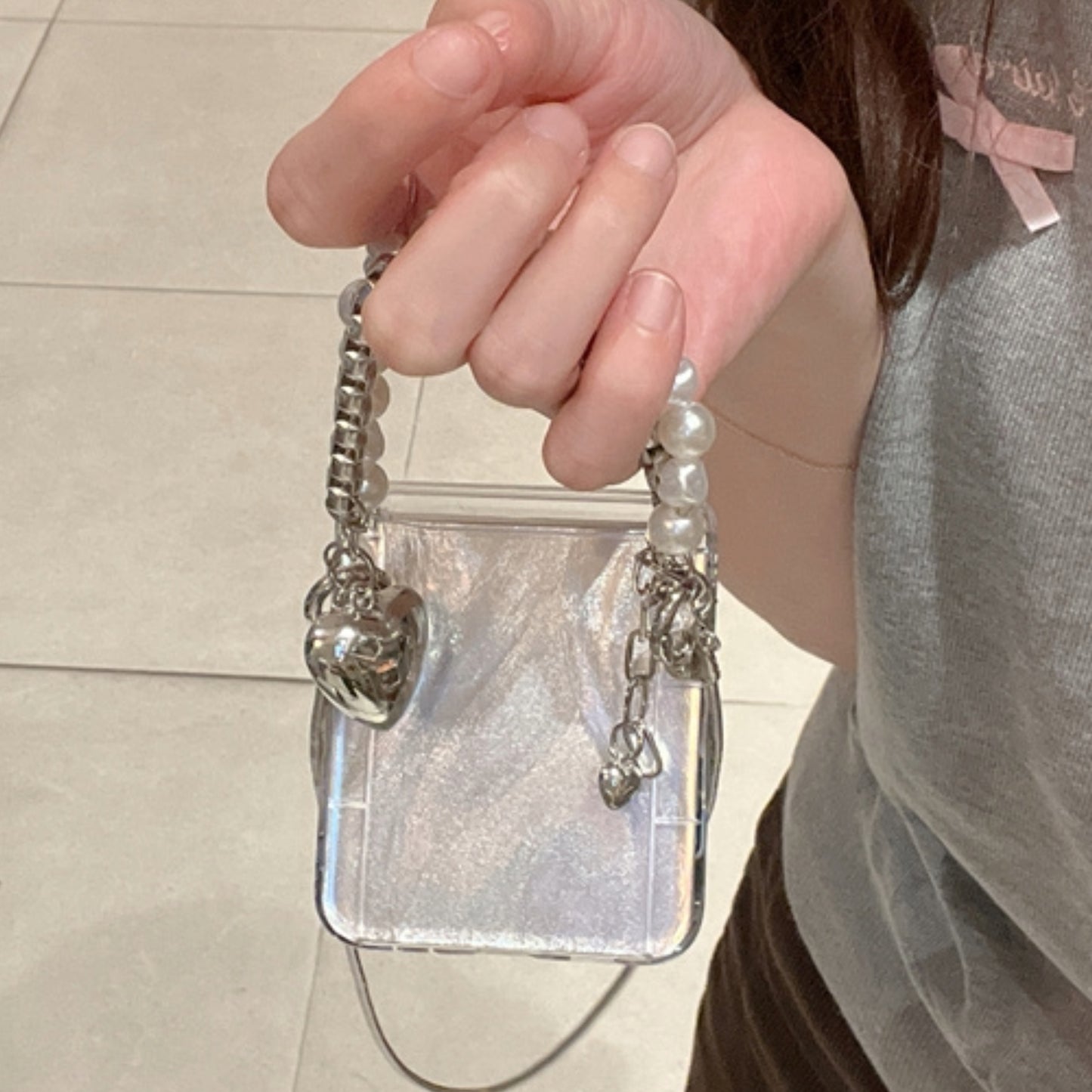 Galaxy Z Flip Luxury Case with Chain & Card Holder