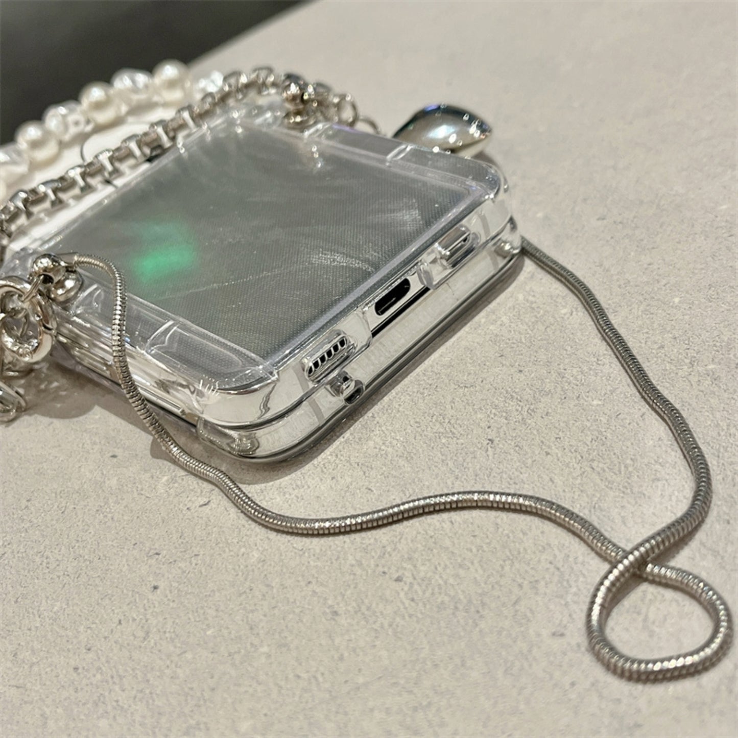 Galaxy Z Flip Luxury Case with Chain & Card Holder