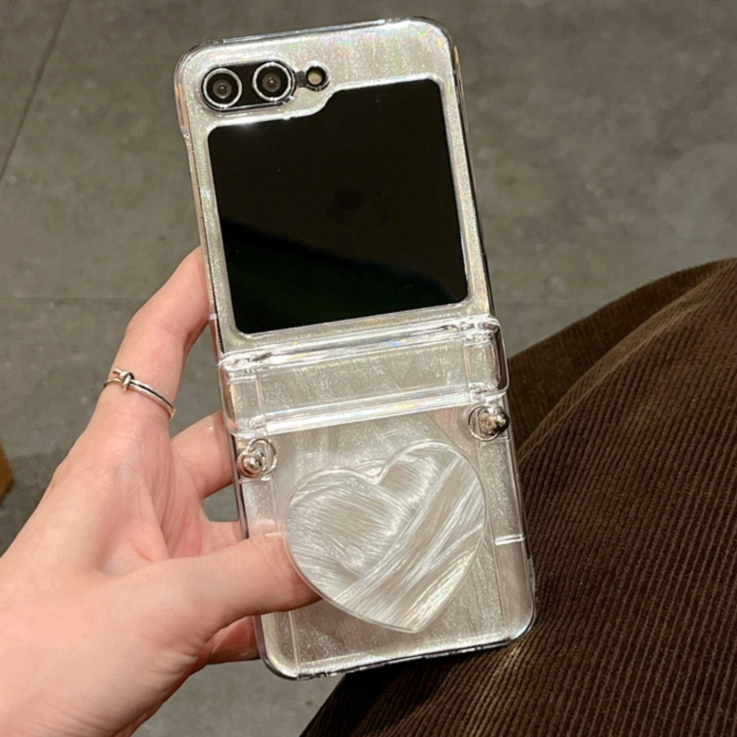 Galaxy Z Flip Luxury Case with Chain & Card Holder