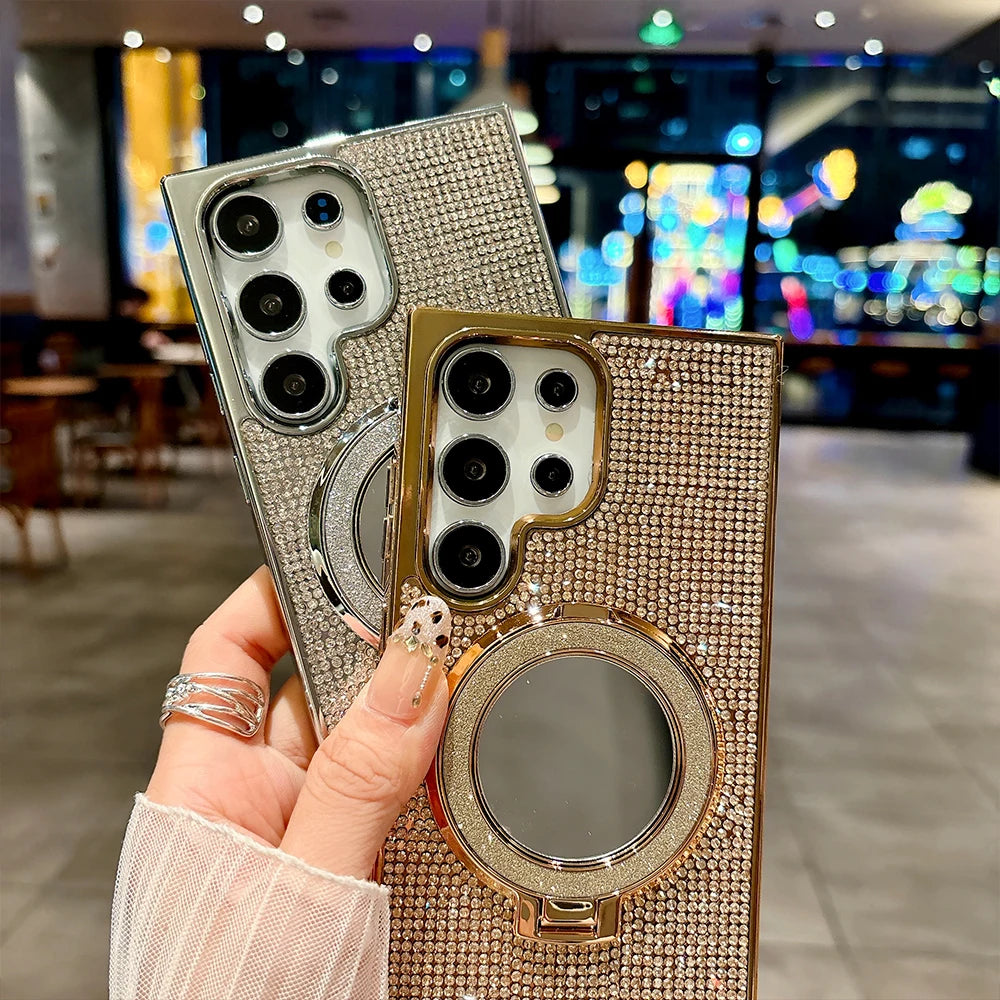 Glitter Mirror Diamond Stand Case for Samsung S Series