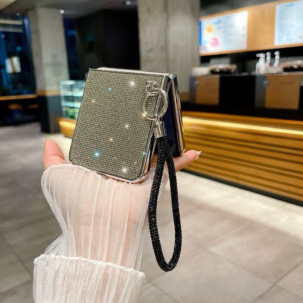 Luxury Glittering Diamond Bracelet Case For Z Flip Series