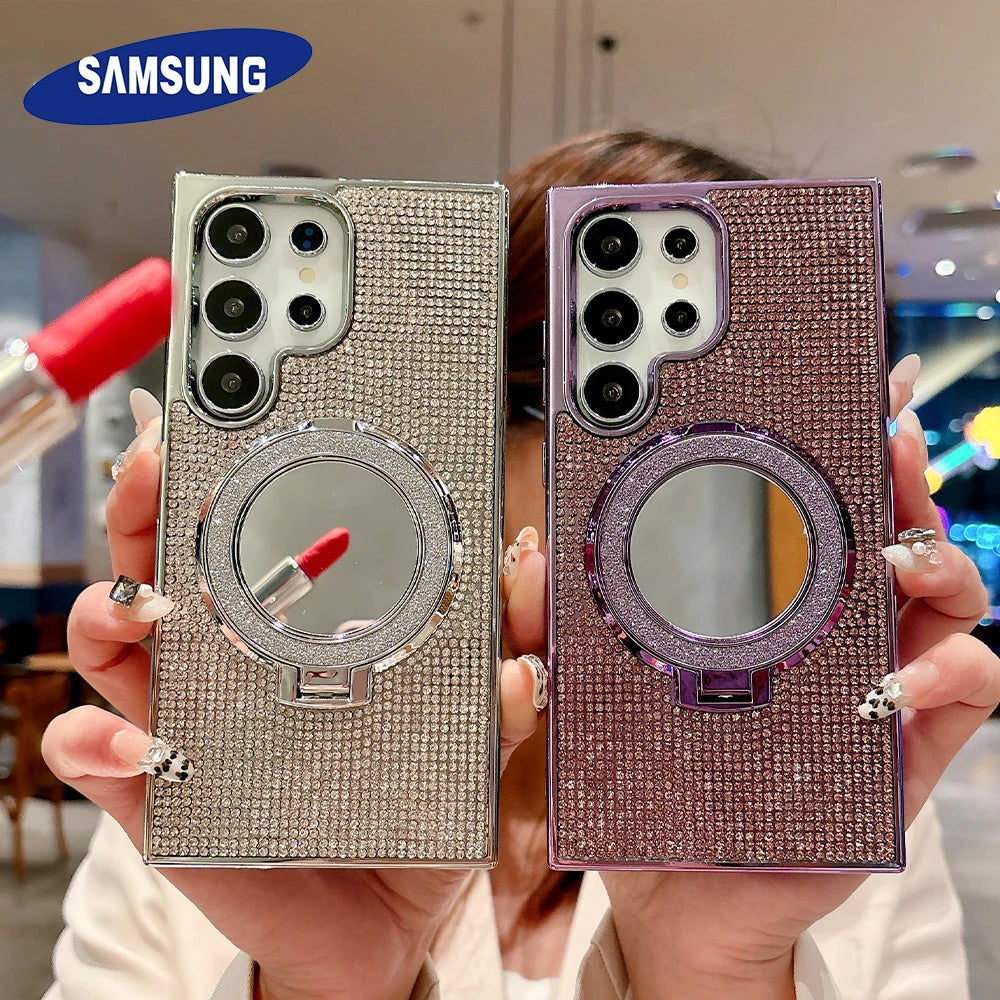 Glitter Mirror Diamond Stand Case for Samsung S Series