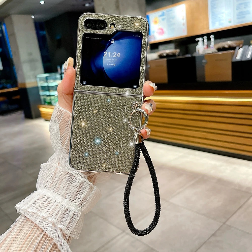 Luxury Glittering Diamond Bracelet Case For Z Flip Series