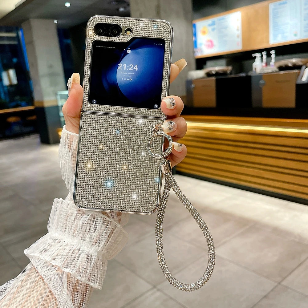 Luxury Glittering Diamond Bracelet Case For Z Flip Series