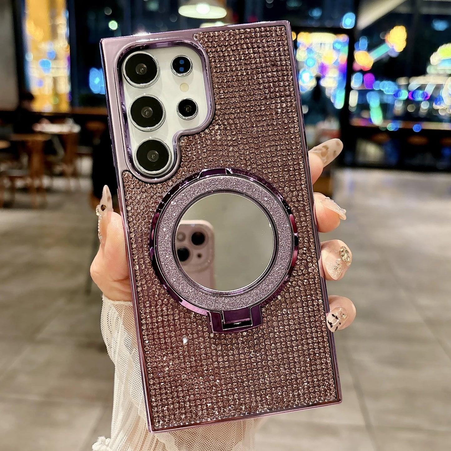 Glitter Mirror Diamond Stand Case for Samsung S Series