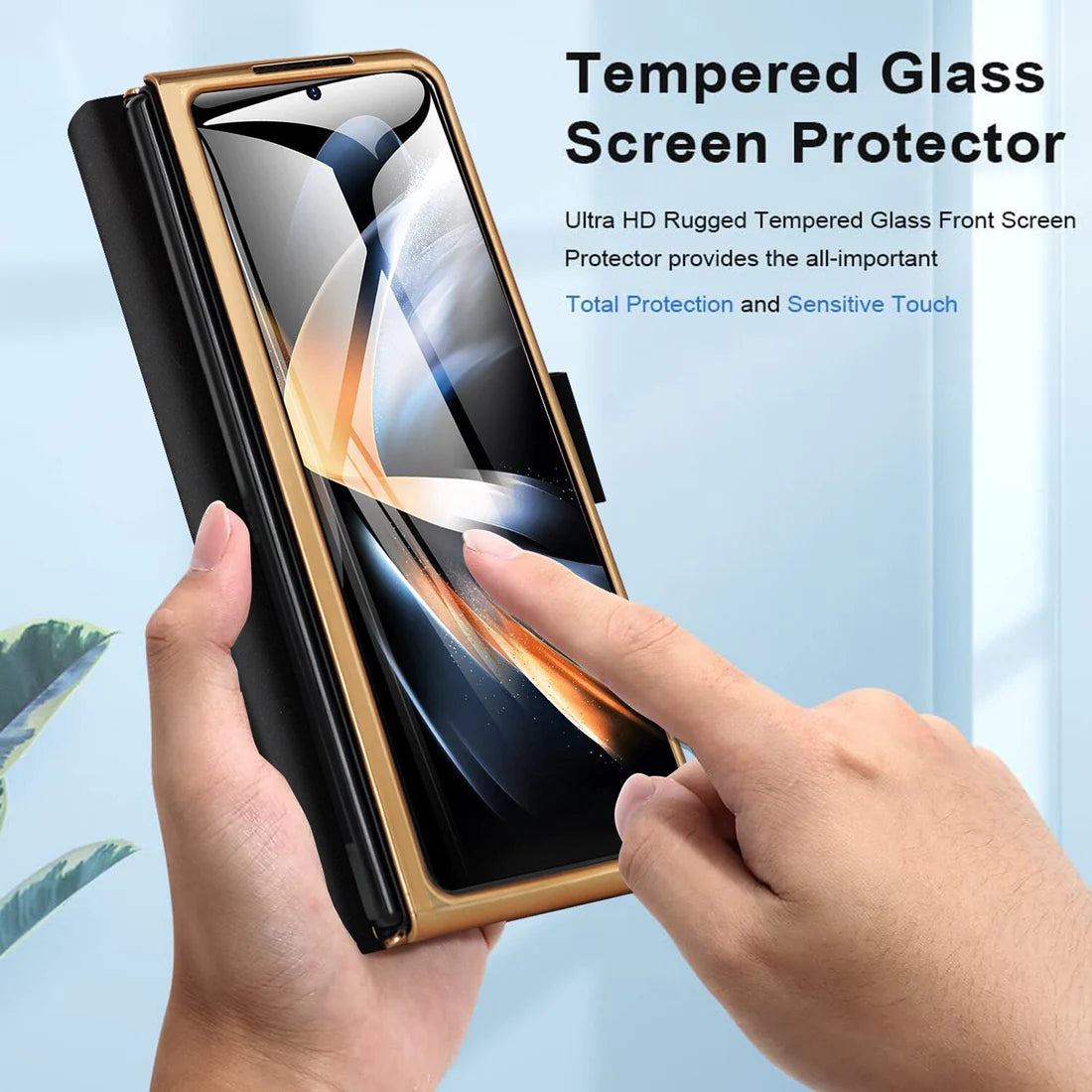 Leather Flip Stand S Pen Holder Slot Case For Galaxy Z Fold 4 & 5