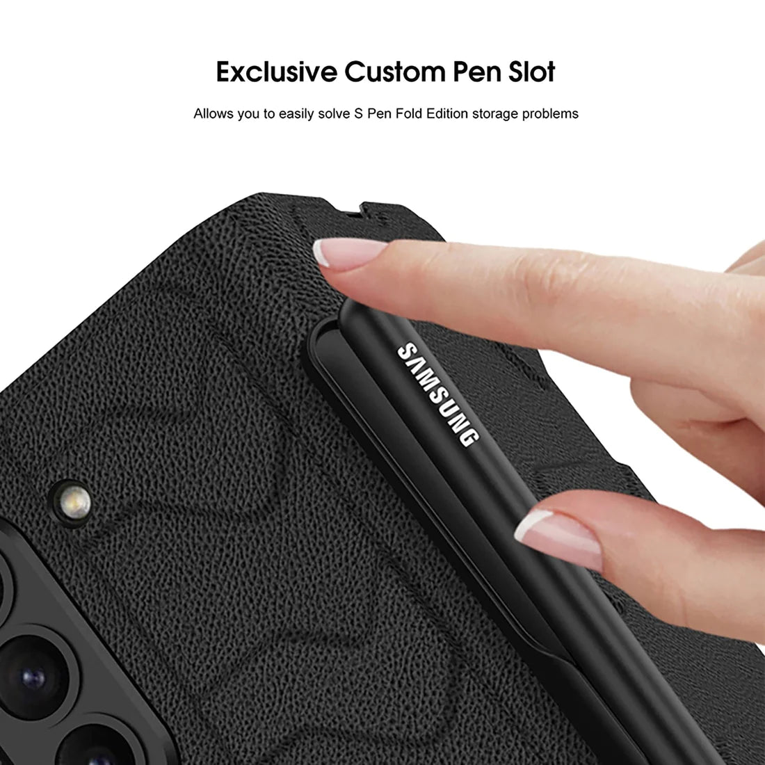 Leather Case with Side Pen slot for Samsung Galaxy Z fold 5 & 4