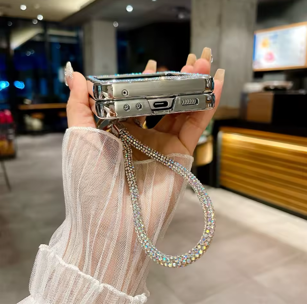 Luxury Glittering Diamond Bracelet Case For Z Flip Series