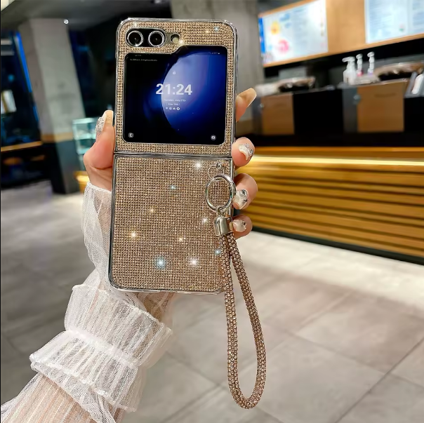 Luxury Glittering Diamond Bracelet Case For Z Flip Series