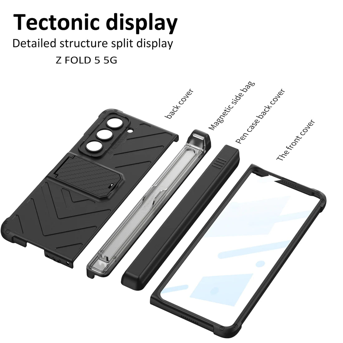 Magnetic Hinge Case with Slide Pen Holder & Kickstand For Galaxy Z Fold