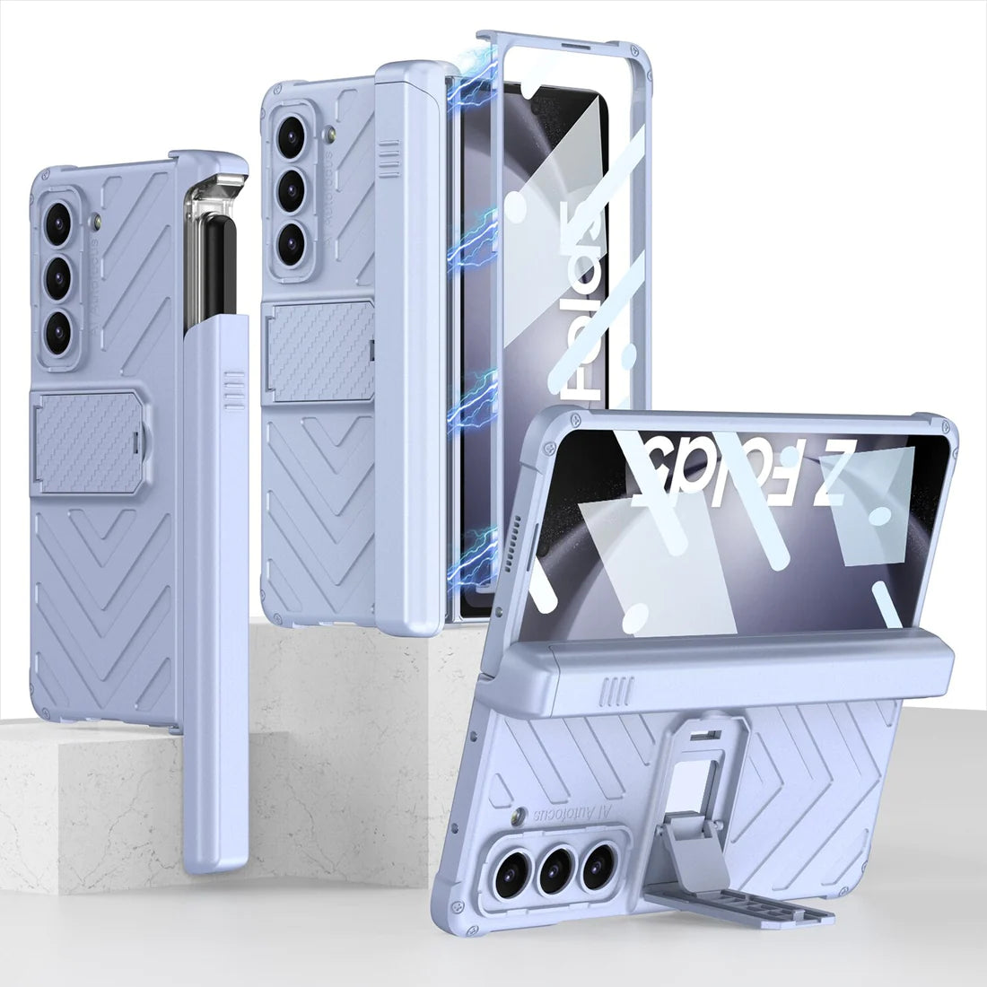 Magnetic Hinge Case with Slide Pen Holder & Kickstand For Galaxy Z Fold