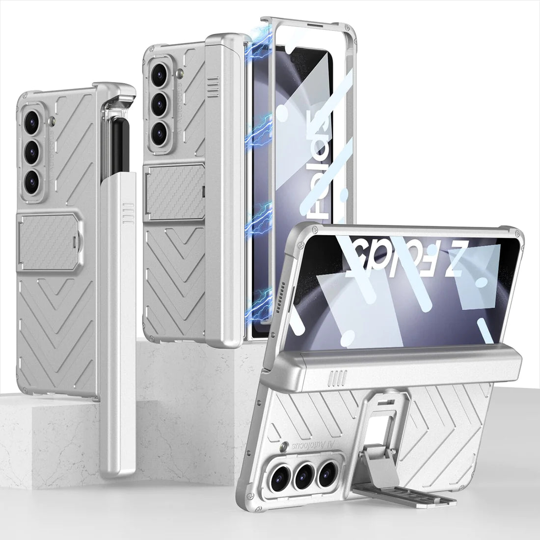 Magnetic Hinge Case with Slide Pen Holder & Kickstand For Galaxy Z Fold