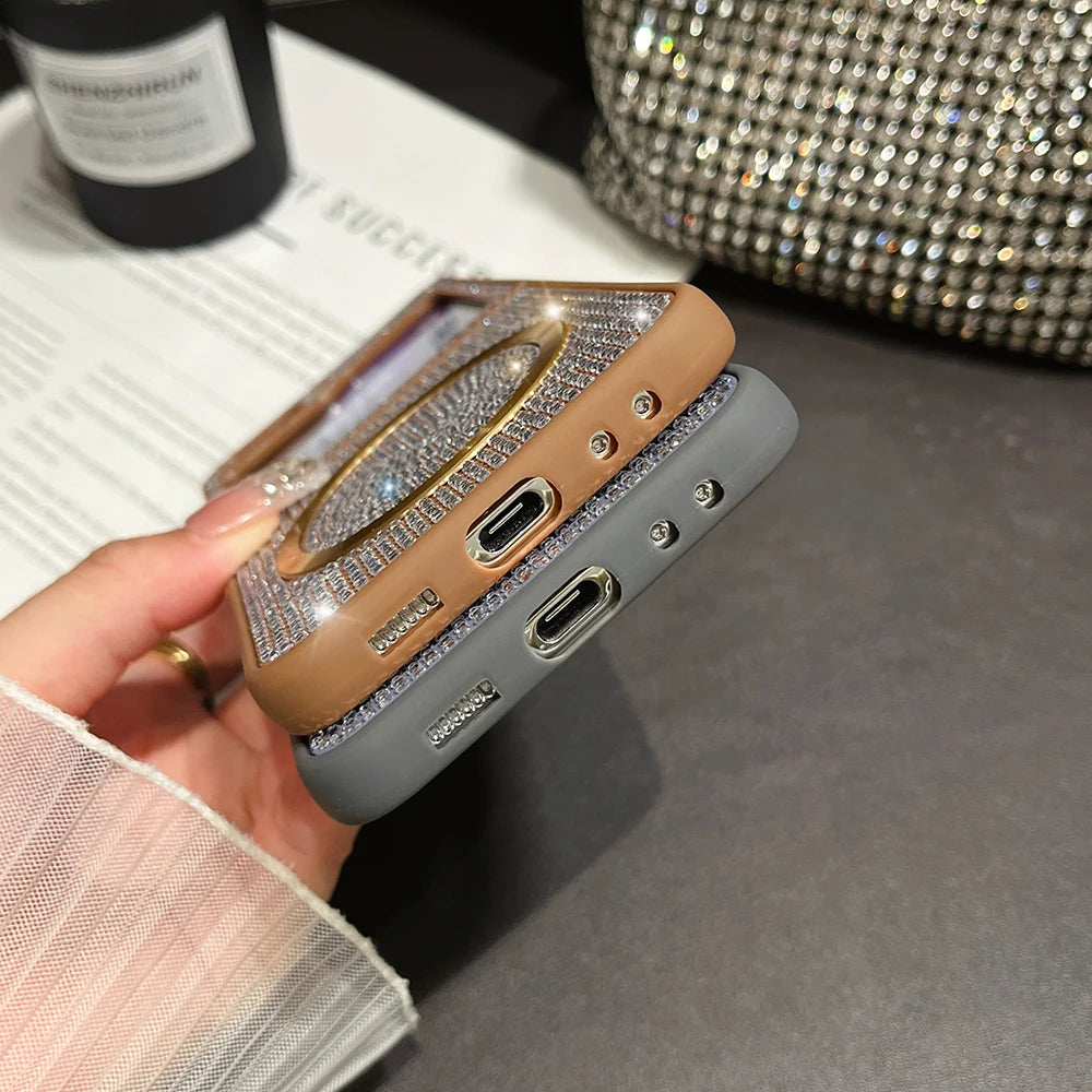 Luxury Diamond Crystal case Wrist Bracelet Strap For Galaxy Z Flip Series
