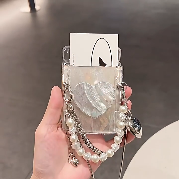 Galaxy Z Flip Luxury Case with Chain & Card Holder