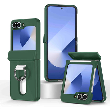 Shockproof Case with Hinge Guard, Card Holder, and Ring Bracket For samsung Z Flip