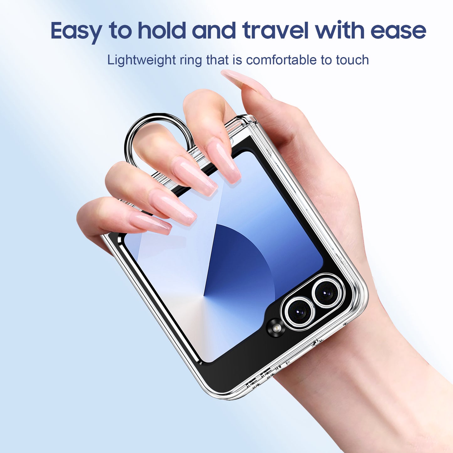 Shockproof Case with Hinge Guard, Card Holder, and Ring Bracket For samsung Z Flip