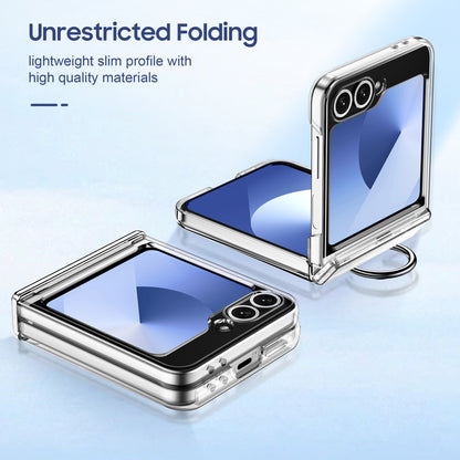 Shockproof Case with Hinge Guard, Card Holder, and Ring Bracket For samsung Z Flip