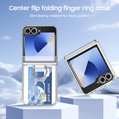Shockproof Case with Hinge Guard, Card Holder, and Ring Bracket For samsung Z Flip