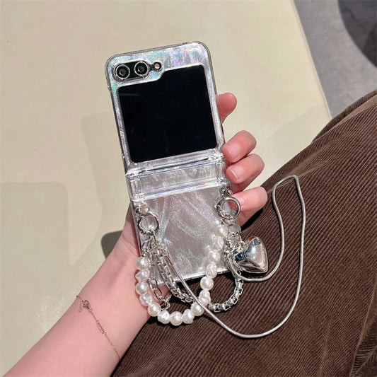 Galaxy Z Flip Luxury  Case with Chain & Card Holder