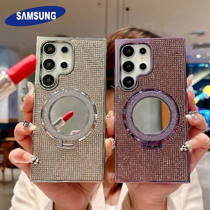 Glitter Mirror Diamond Stand Case for Samsung S Series