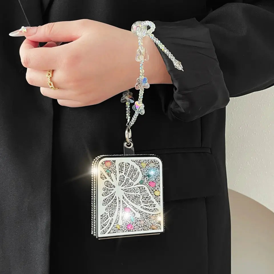 Luxury Diamond Butterfly Crystal Case with Chain for Samsung Galaxy Z Flip