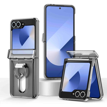 Shockproof Case with Hinge Guard, Card Holder, and Ring Bracket For samsung Z Flip