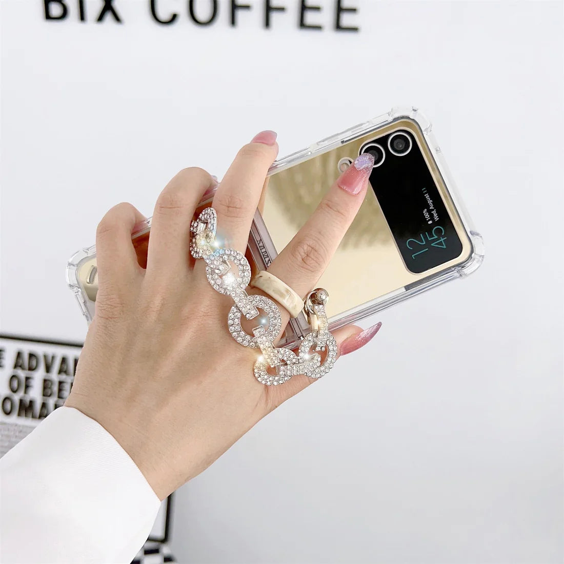 Luxury Rhinestone Mirror Case for Samsung Galaxy Z Flip 3 & 4