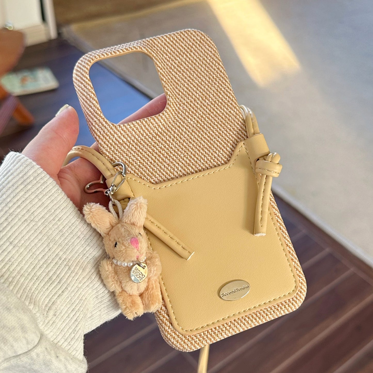 leather case  crossbody lanyard with card slot for iphone Series