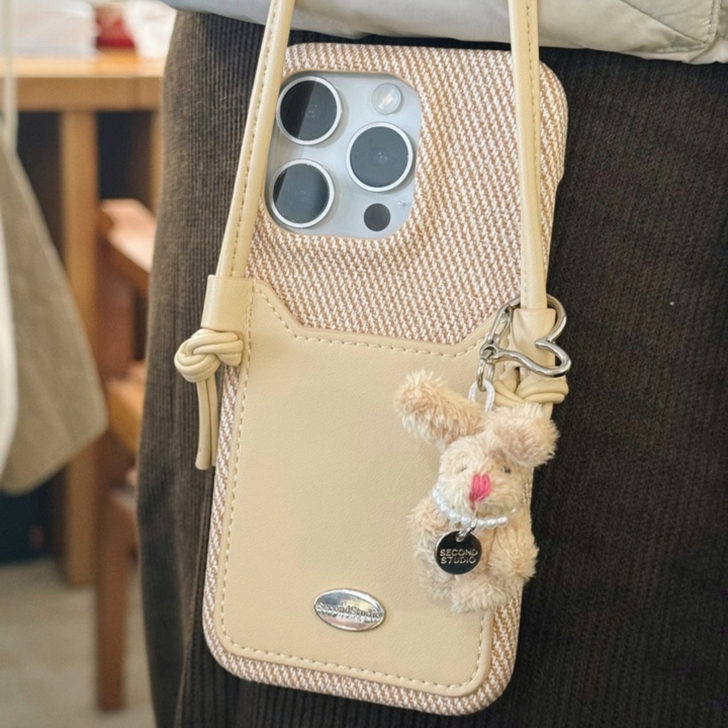 leather case  crossbody lanyard with card slot for iphone Series