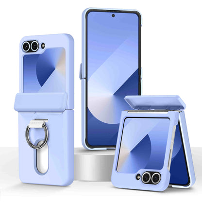 Shockproof Case with Hinge Guard, Card Holder, and Ring Bracket For samsung Z Flip