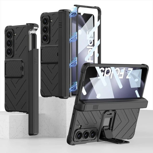 Magnetic Hinge Case with Slide Pen Holder & Kickstand For Galaxy Z Fold