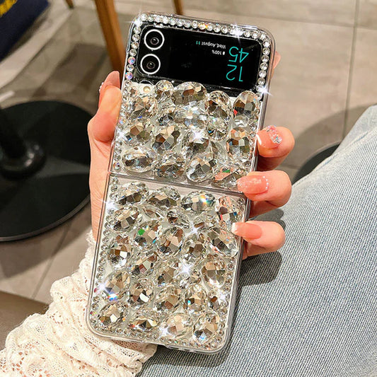 Luxurious Clear Rhinestone Phone Case For Samsung Galaxy Z Flip