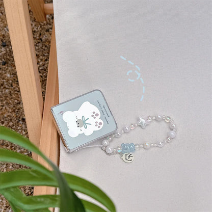 Cute Cartoon Bear and Rabbit Bracelet Case with Mirror for Samsung Galaxy Z Flip